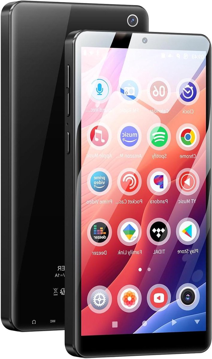 Digitale Muziekspeler - MP4 Speler - Muziek Luisteren - Android 13 Besturingssysteem - 128GB Opslag - Zwart
