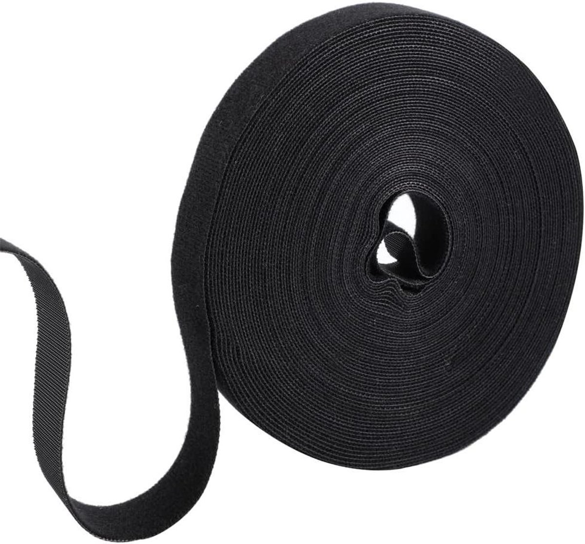 Klittenband kabelbinders - Kabel organizers - Kabelbeheer thuis - Op maat te snijden - 15 meter rol - Zwart