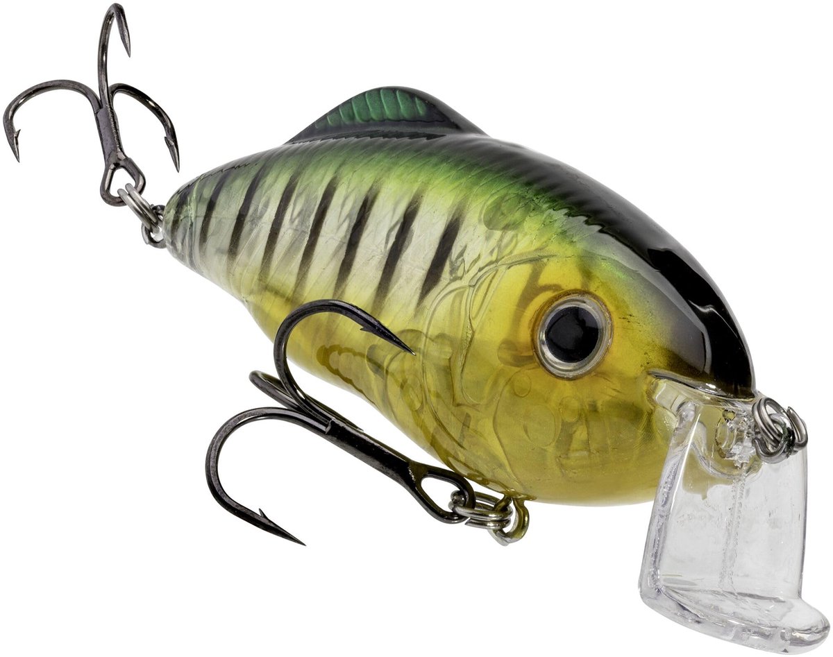 King Hybrid Hunter Fishing Lure, Shallow Diving Crankbait, 90-Degree Bill, Reflective 3D Eyes, Loud Rattle, Dives 3 to 5-Feet, 1-Ounce, Size 2 Treble Hooks