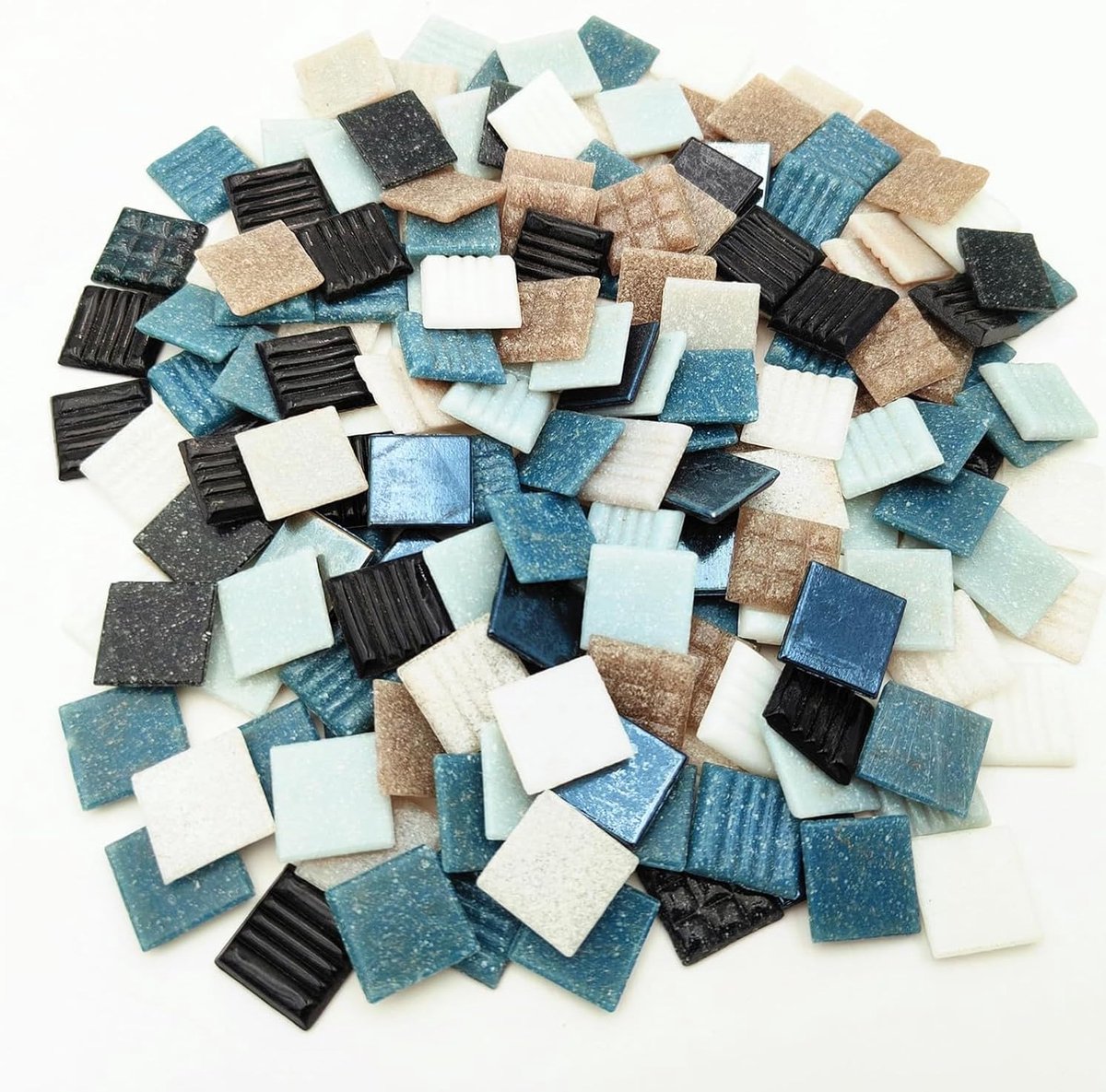 Mozaïektegels, 2 cm, veelkleurige mozaïekstukjes stenen voor DIY, handwerk, hobby, kunst, woondecoratie (mix wit zwart)