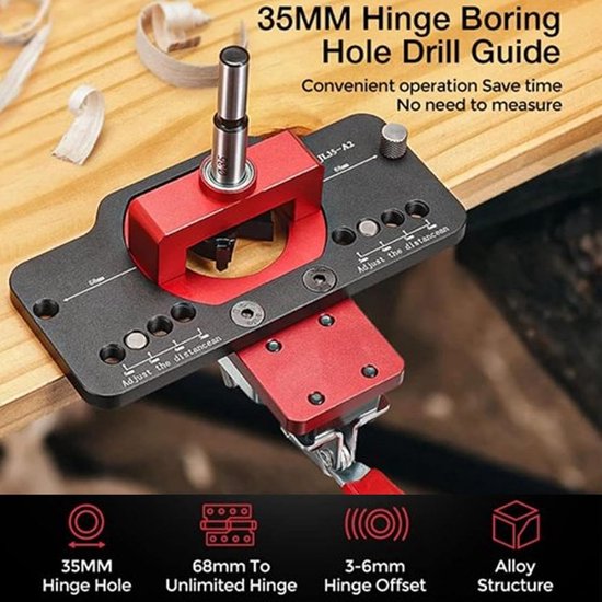 35 Mm Verborgen Scharnier Boormal, Aluminium Scharnier Boorgat Boor Boorgeleider Locator voor Deurkast Installatie Kast Hardware Mal, Snelle Punch Kast Hardware Mal — afbeelding 2