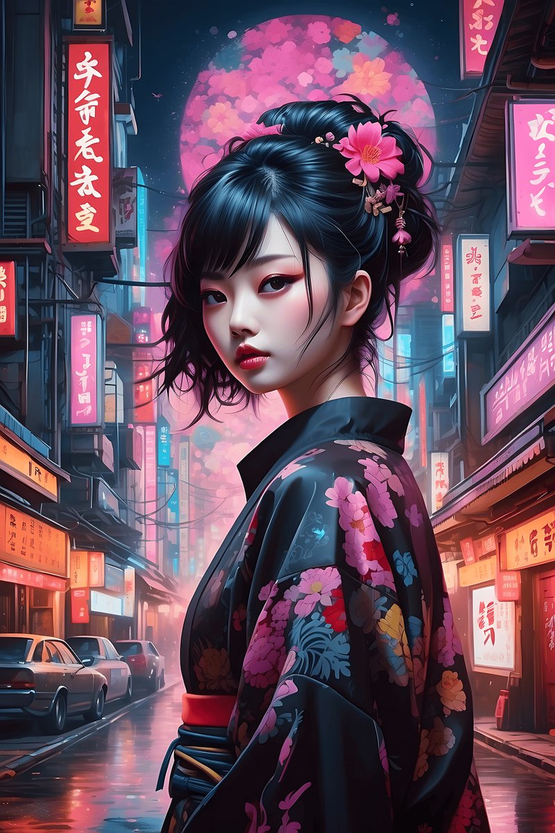 Neon Tokyo Poster - Manga - Japanse Art - Japan - posters - formaat 70x100cm - Wanddecoratie - L1704MT