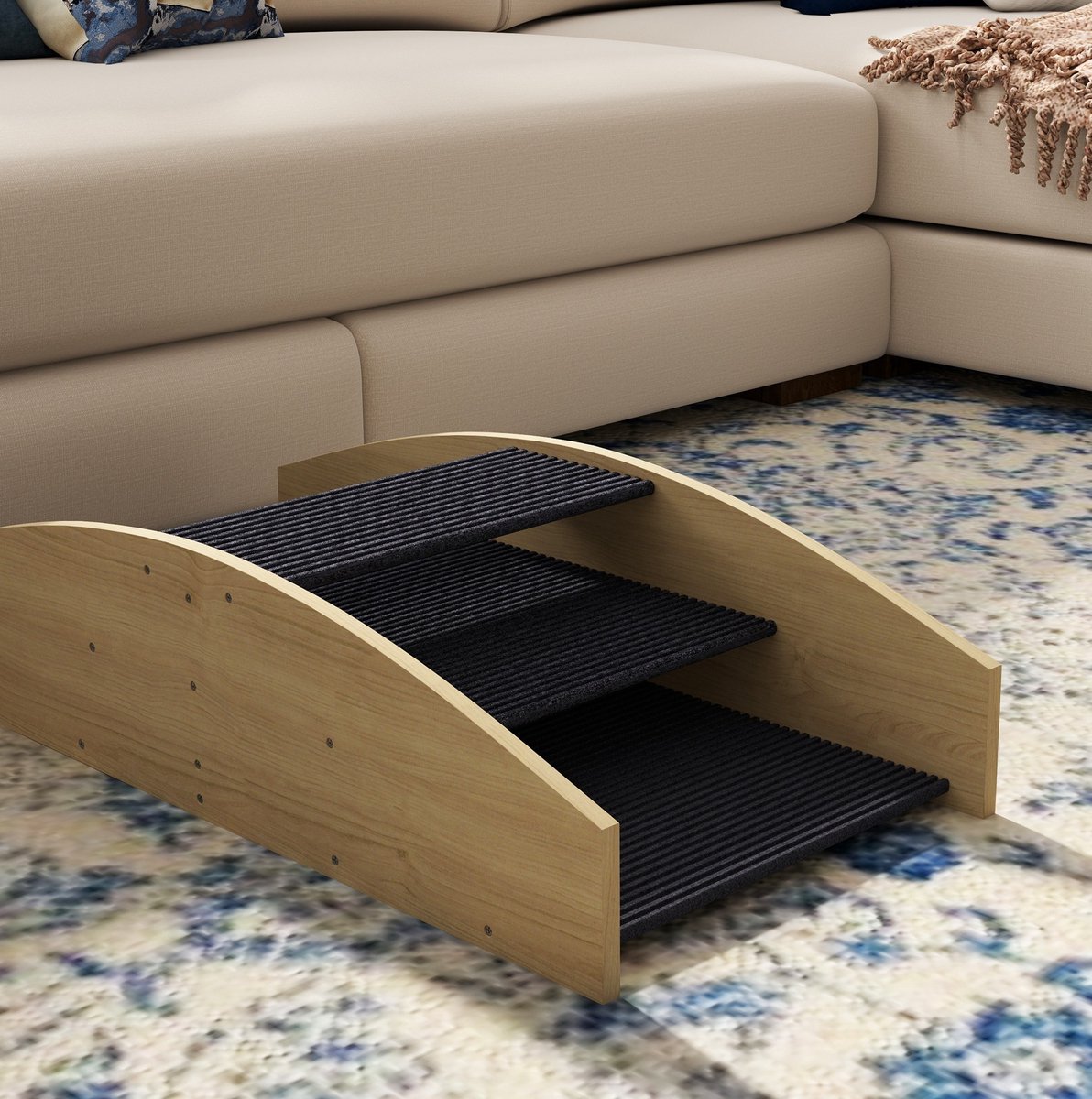 MODFU - Hondenwip - Loopplank - Hout - Natuurlijk Hout - 80 X 39,5 X 20 Cm