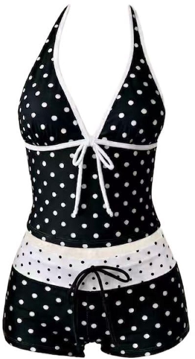 Y2k Vintage 2-delige bikiniset, coquette, halter, tankini-top met shorts voor dames