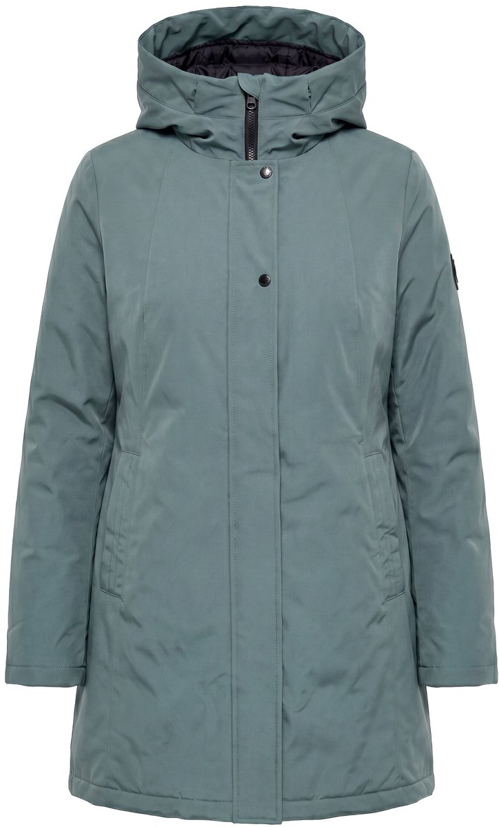Ulla Popken - Dames - HYPRAR functionele jas waterafstotend capuchon - Grijs groen - Maat 50+
