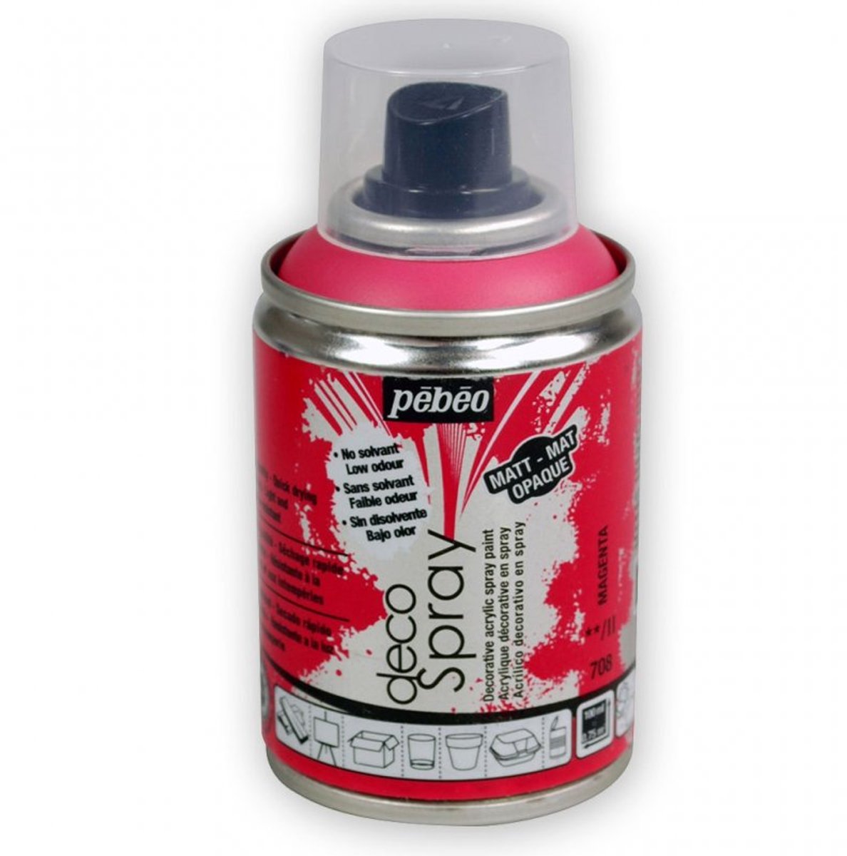Verf magenta - acryl mat in spuitbus- 100 ml - Pébéo