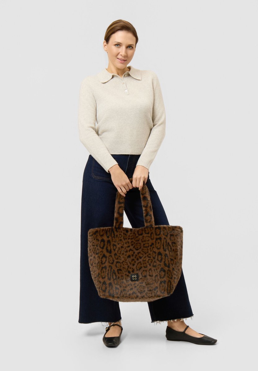 Codello Shopper van fake fur met luipaardprint