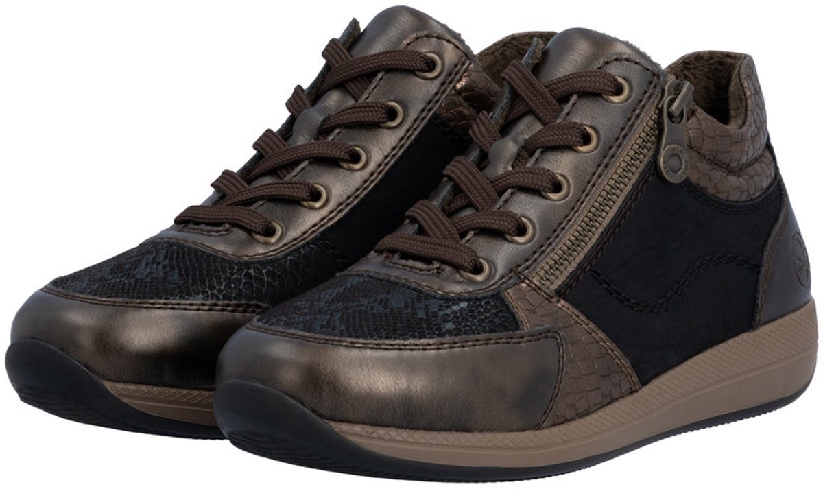 Rieker art. N1107-25 bruin sneaker enkel veter/rits dames