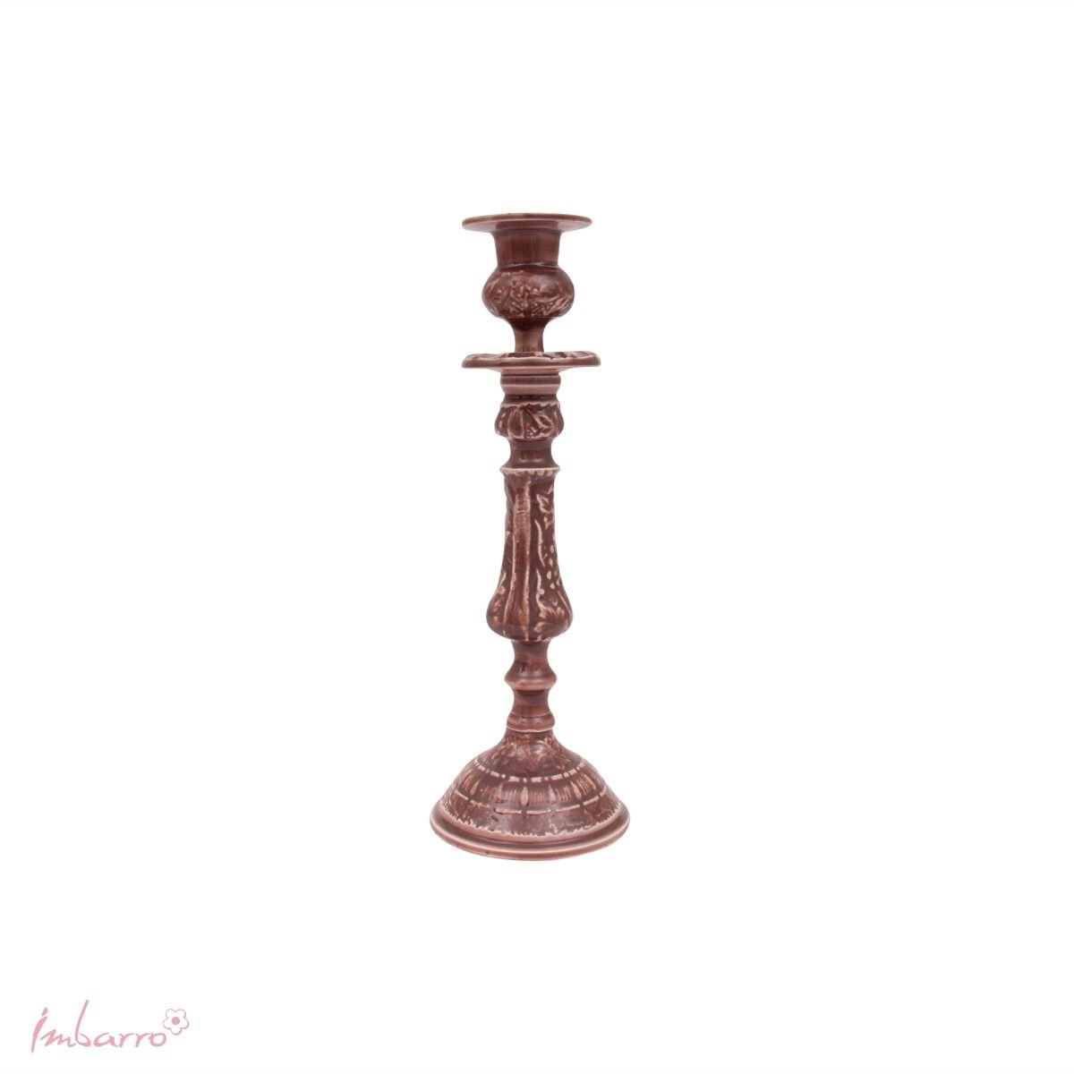 Imbarro Home & Fashion - Kandelaar Dulce Brown - Bruin - L:8.50 W:8.50 H:25 cm