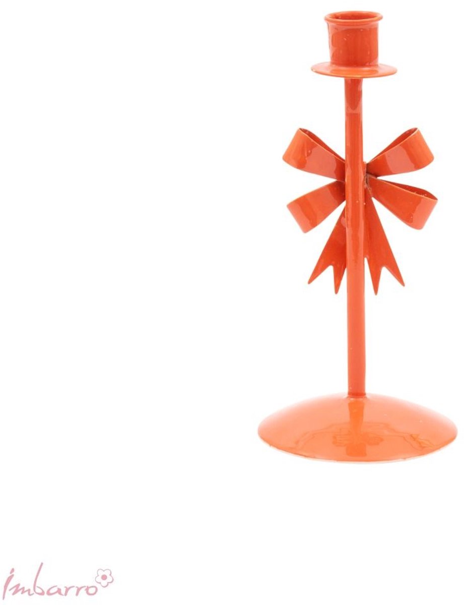 Imbarro Home & Fashion - Kandelaar Fregio Orange - Oranje - L:9.50 W:9.50 H:20.50 cm