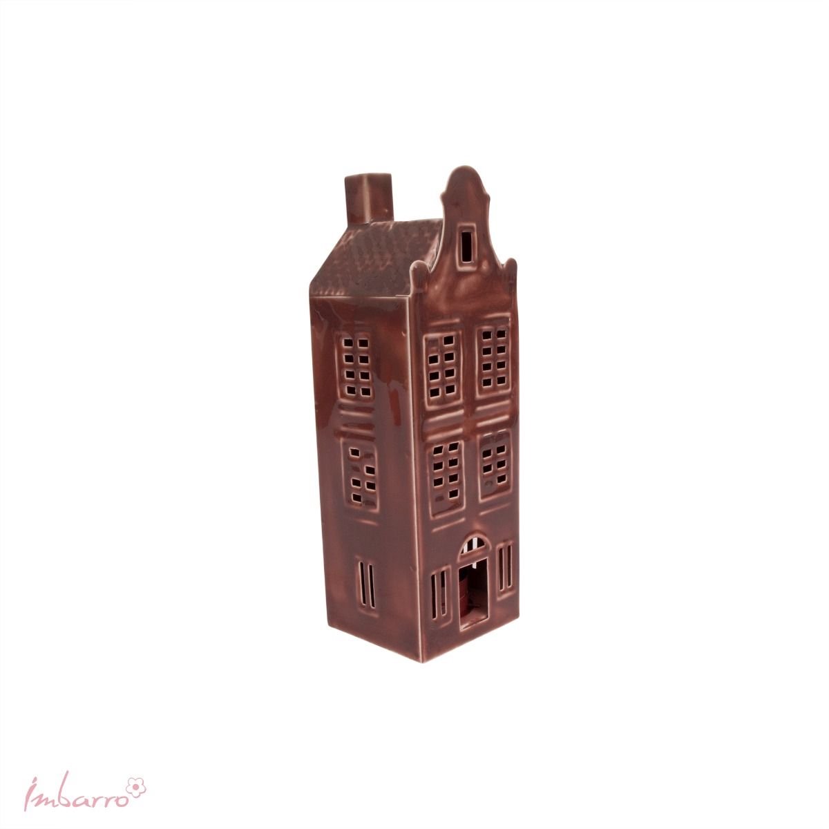 Imbarro Home & Fashion - Kandelaar Canal House David Brown - Bruin - L:6 W:5.50 H:18 cm