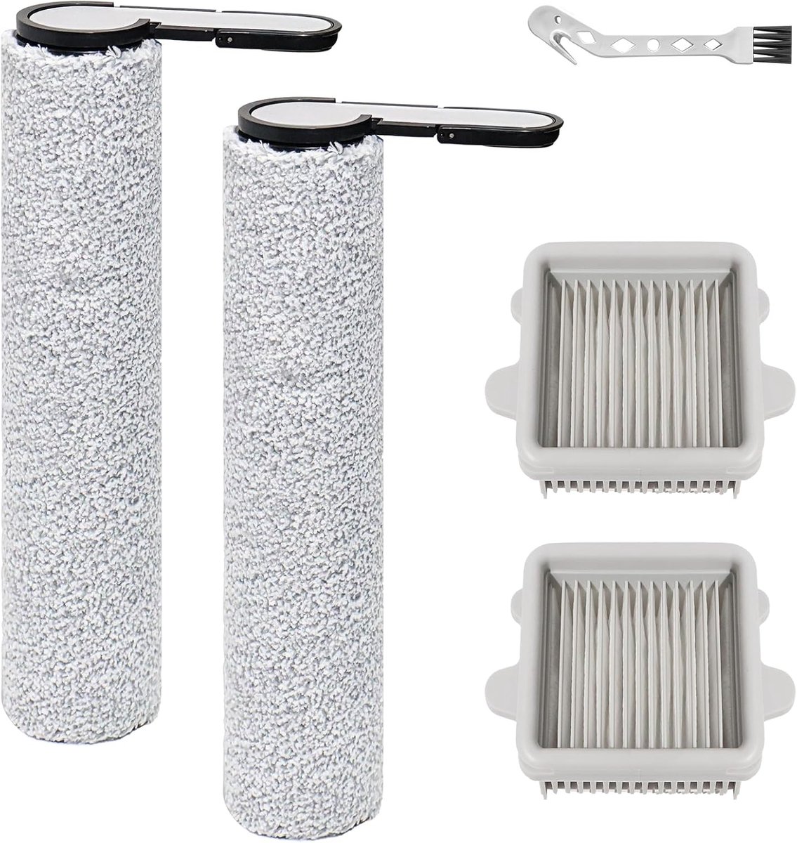 Accessoires voor Roborock F25, F25 ACE, F25 RT, F25 LT, F25 ALT, F25 GT, F25 XT, F25 ACE Combo, F25 Combo nat- en droogzuiger, reserveonderdelen, 2 borstelrollen + 2 HEPA-filters