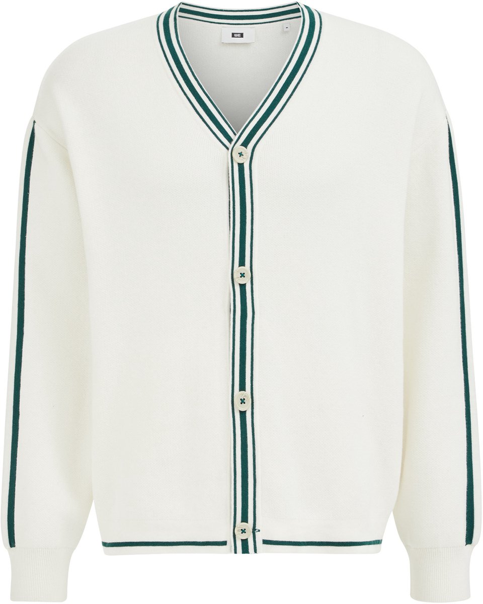 WE Fashion Heren regular fit vest met contrast