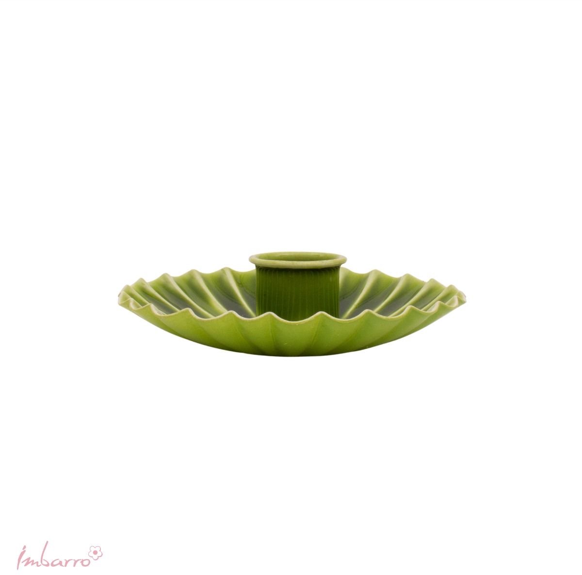 Imbarro Home & Fashion - Kandelaar Lumi Green - Groen - L:9.50 W:9.50 H:2.50 cm
