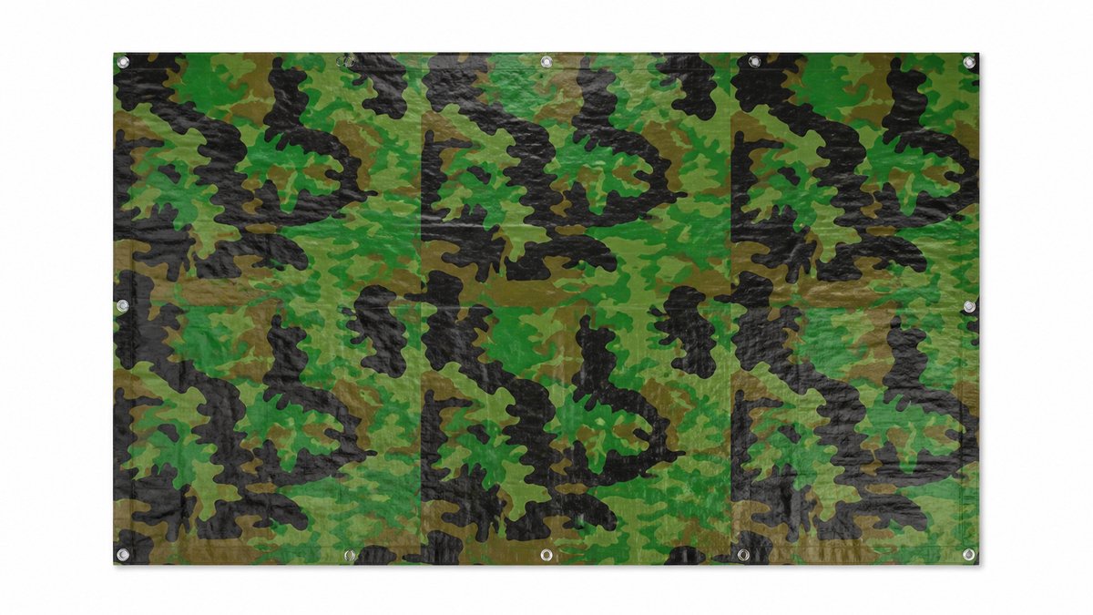 Camouflage dekzeil zwaar 6 x 8 meter - PE - 105 GSM