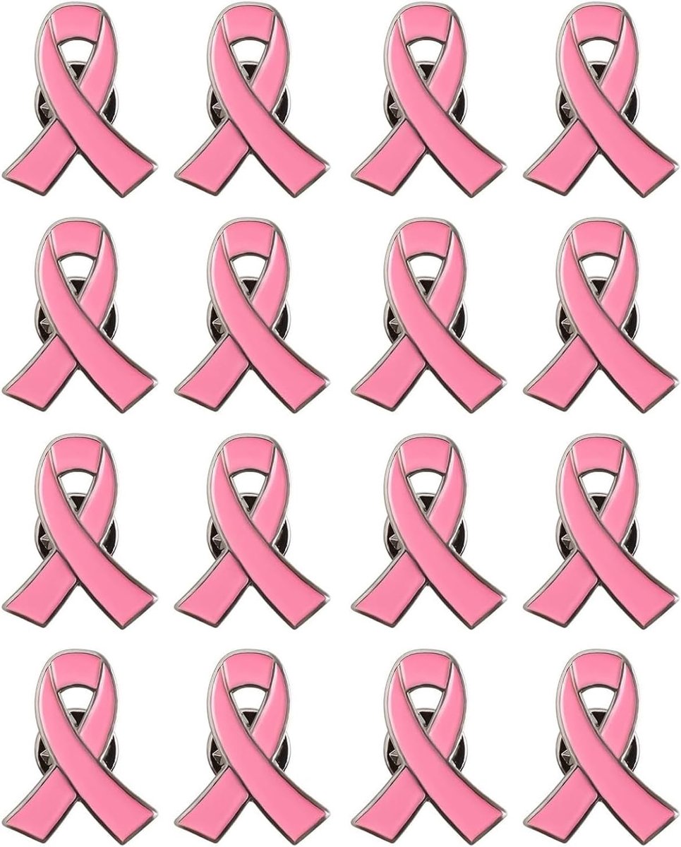Badge, 16 stuks, reversspelden, roze emaille broche, borstkanker bewustzijn, metalen reversspelden, voor kleding, zain