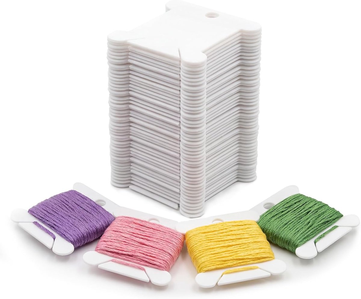 300 stuks borduurgarenopslag, garenspoelen, kaarten, kruissteek, borduurwerk, organizer, bobbins voor doe-het-zelf naaien, knutselen, beschrijfbaar kunststof borduurgaren, organizerset