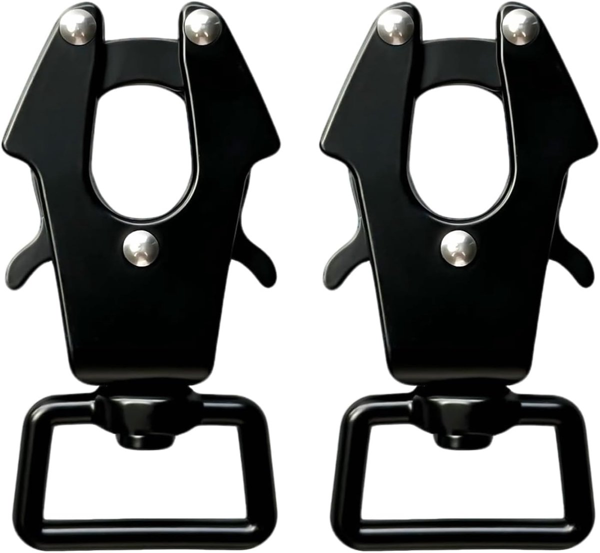 2 stuks kikkerclip, 360 graden draaibare snelspanner, hondenriem, kikkerclip voor bevestiging huisdier halsband (zwart)
