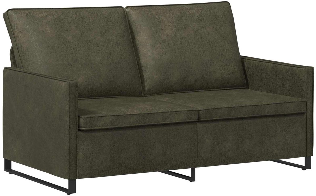 vidaXL 2-zitsbank - Leger - Groen - 150 - x - 81 - x - 82 - cm - Kunstsuède - stof Legergroen