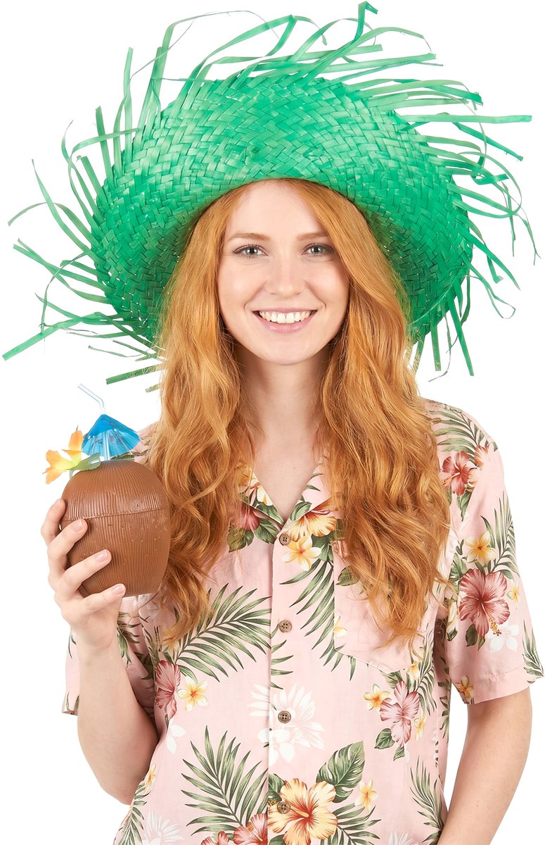 Vegaoo - Groene Hawaii hoed voor volwassenen