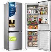 Heinner HCNF-HM377INVXC Koel-vriescombinatie 377 L – Full No Frost – Touchbediening met LED-display – Holiday-functie – Super-functie – RVS – 5 Jaar Garantie