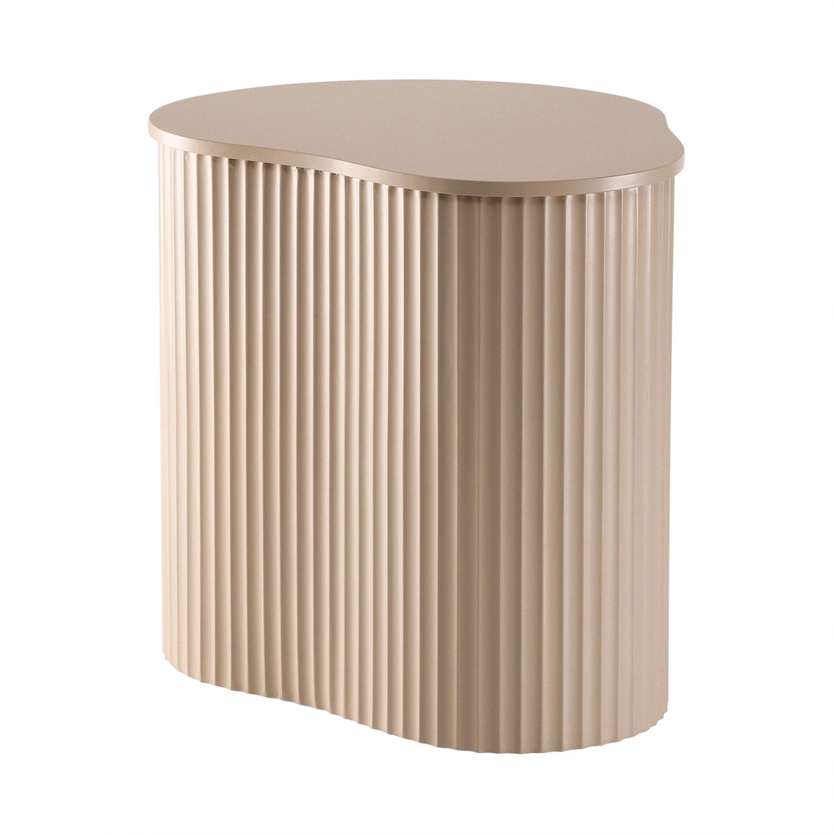 CALICOSY - Organische hoekmodule van bank met geribde voet in lak cashmere L47 cm - PAZ