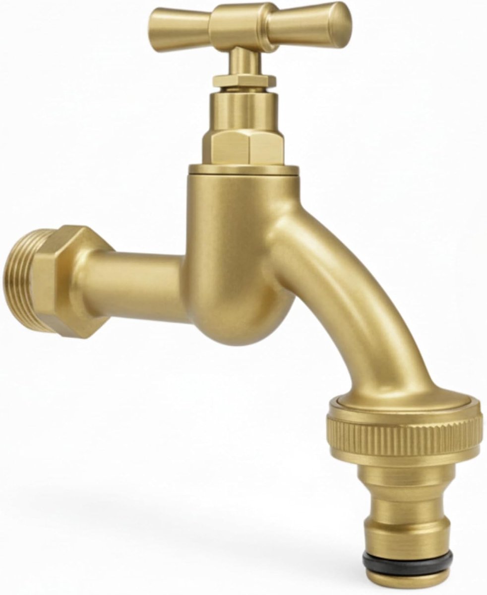 Tuinkraan 1/2 Inch - Gepolijst Messing - Handige Toggle Handgreep - Voor makkelijk gieten - ShopVlot