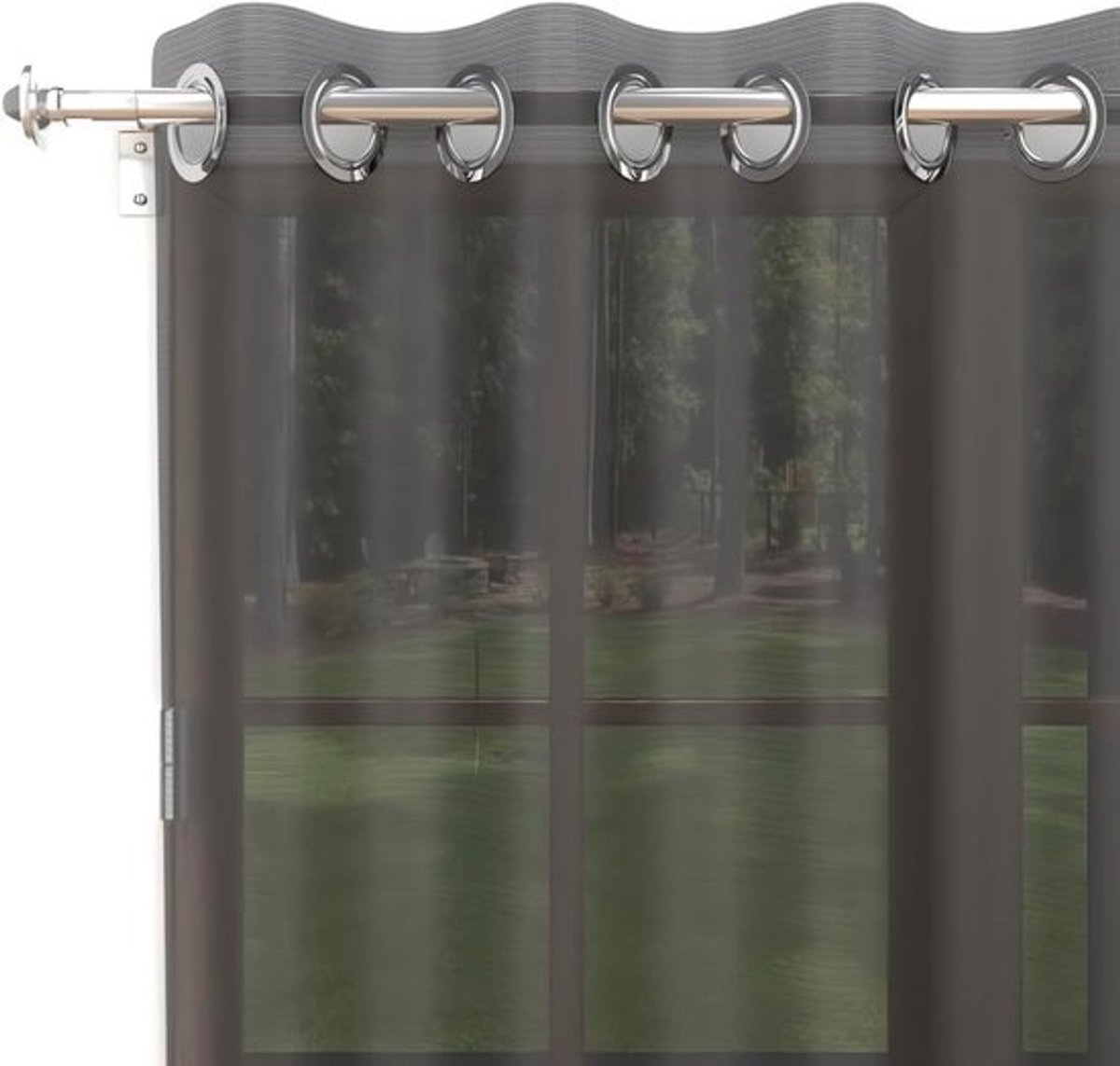 Gordijn - zwart polyester met oogjes - 135 x 250 cm