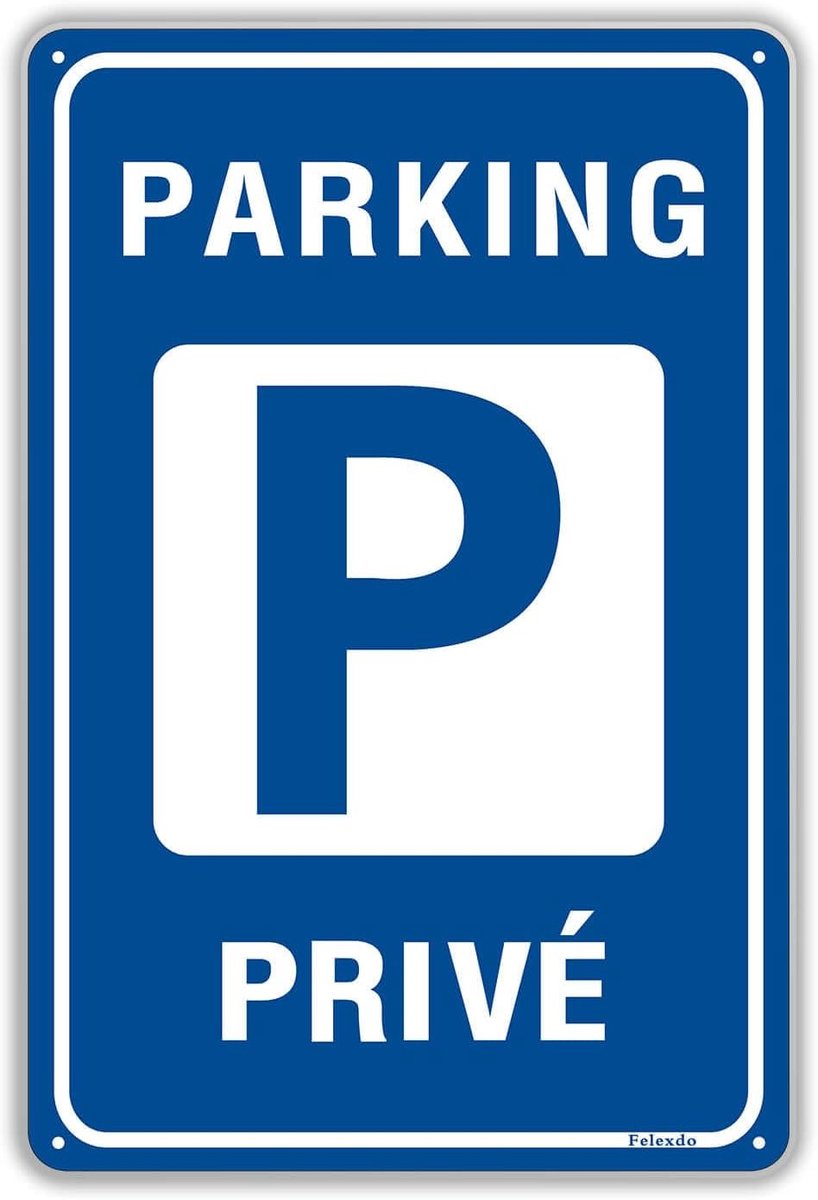 Parkeerbord 30 x 20 cm - Aluminium - Waterdicht en UV-bestendig - Ideaal voor privéparken - ShopVlot