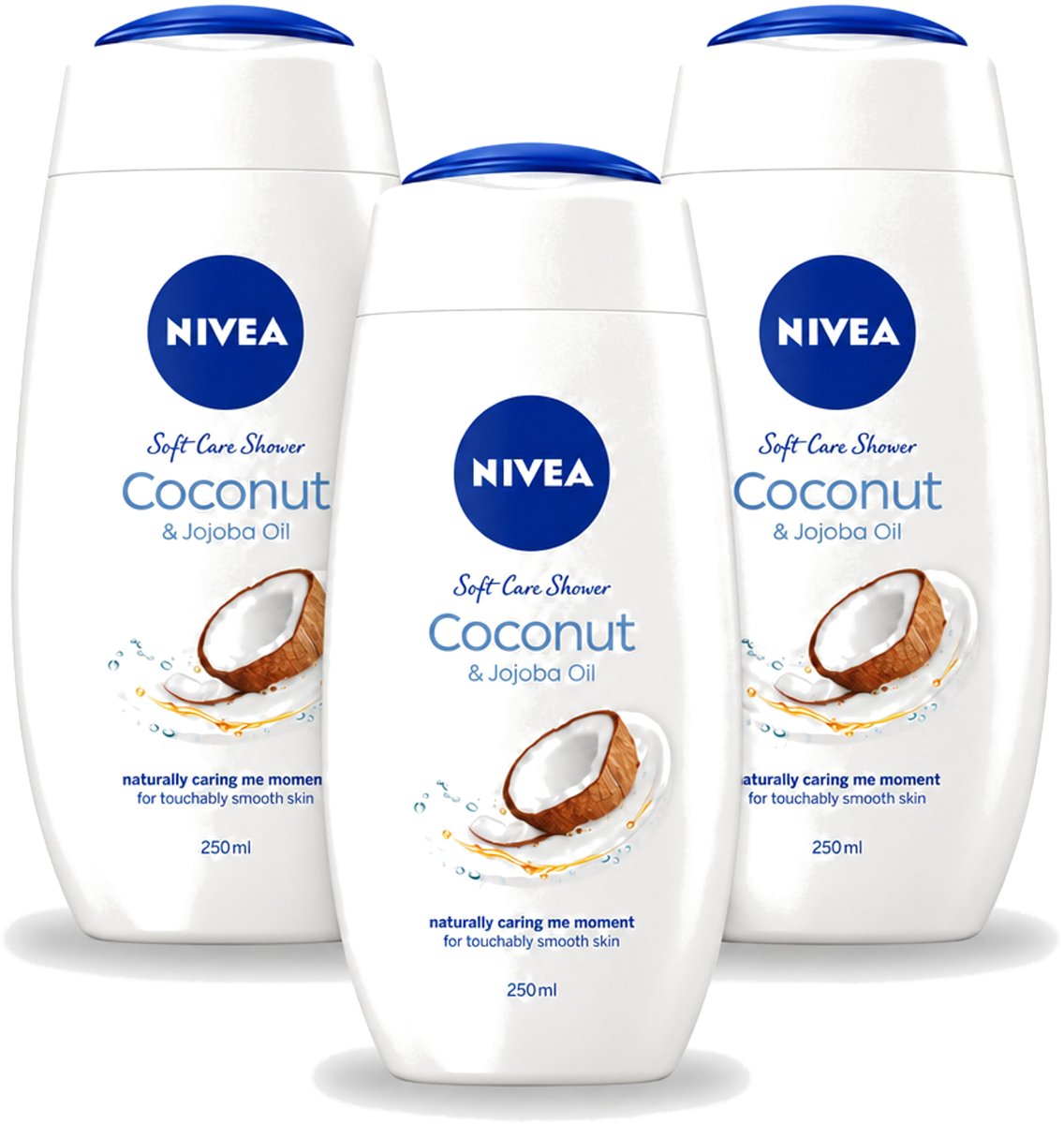 3 x Nivea - Huid Beschermende Douchecreme - Kokosnoot - 250 ml - Voordeelverpakking - 3 stuks