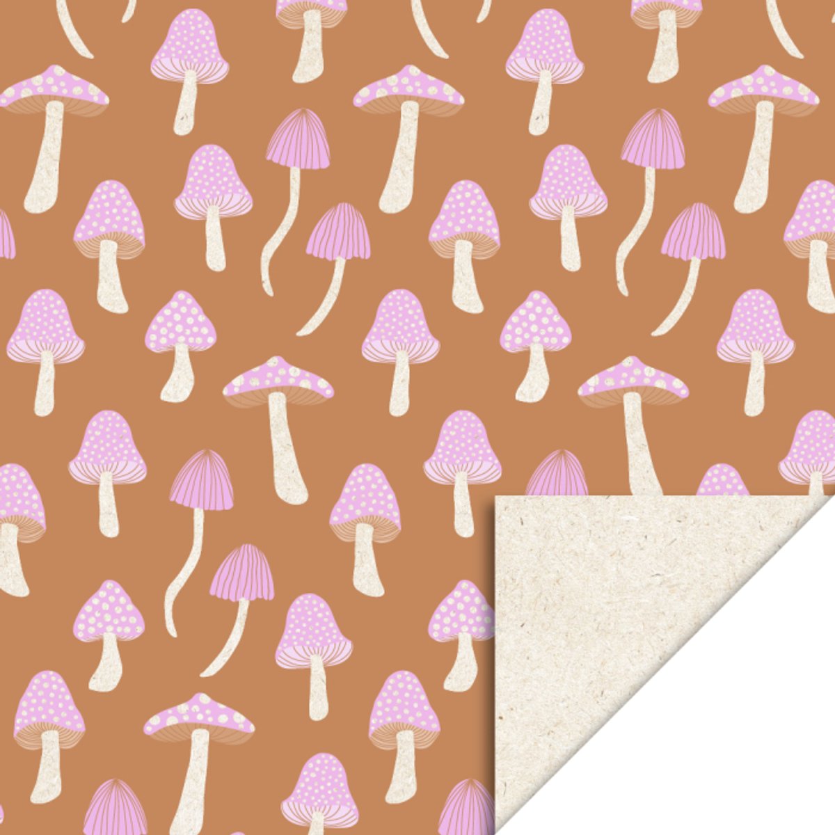 Het Inpakhuis - Cadeaupapier - Inpakpapier - Kadopapier - Mushrooms Cider - Paddestoelen - 70cm x 3mtr