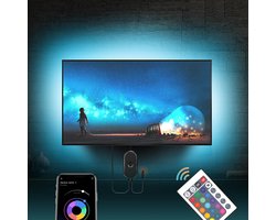 Strip 4m, LED TV-Achtergrondverlichting van 55 tot 75 inch, Smart Led Backlight, App, Bestuurbaar, USB LED Strip Light, Achtergrondverlichting voor TV voor 55, 58, 65, 70, 75 inch TV