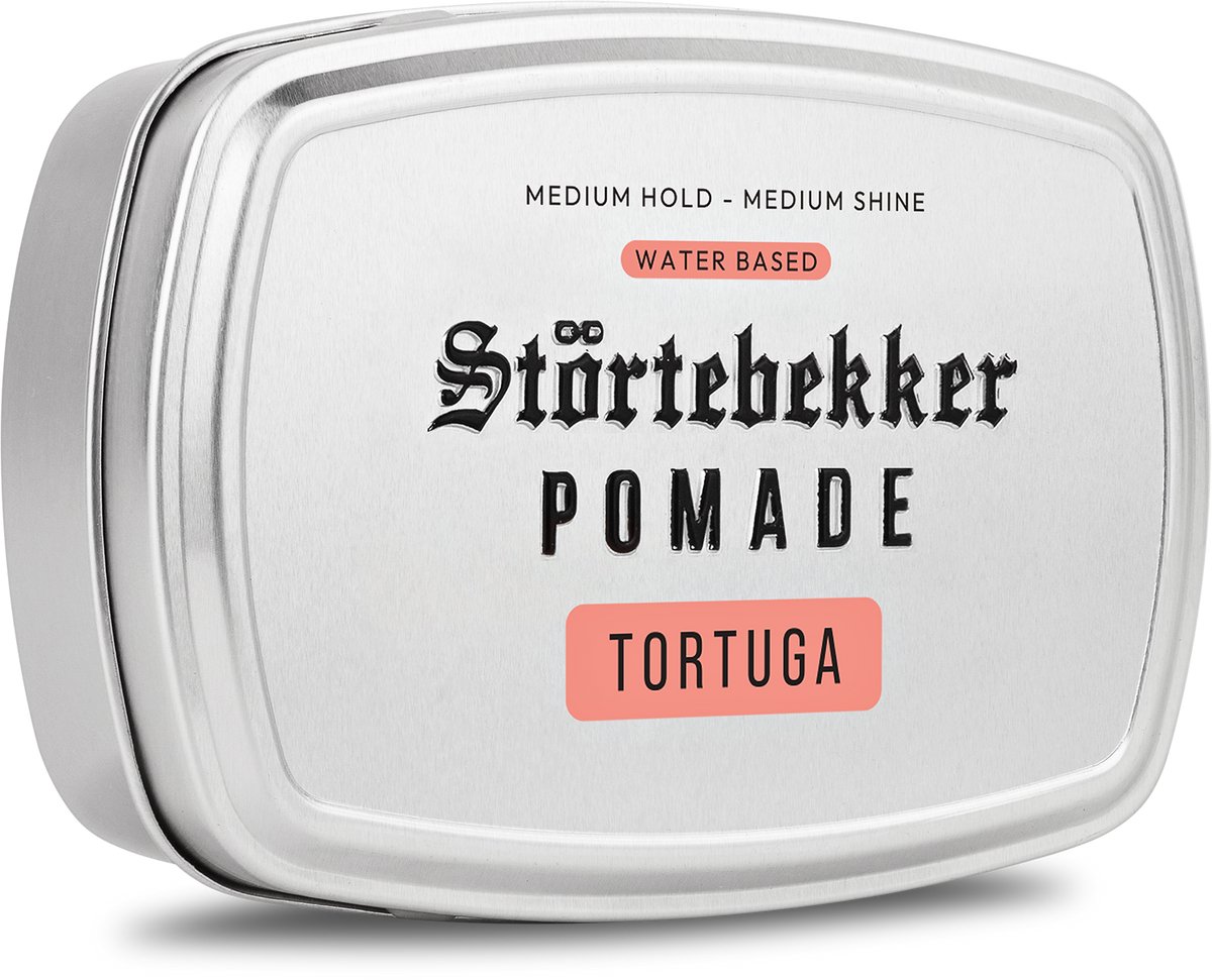 Störtebekker® Premium Pomade Waterbasis Tortuga (kruidige, frisse geur) - Hair Pomade Heren - Medium Hold & Medium Glans - Haarwax 125ml - Barbershop Haarpomade - Haarstyling Hair Wax Water Based Made in Germany