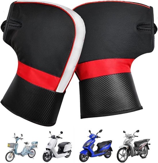Winter Fietshandschoenen - Stuurhandschoenen - Winddichte Fietshandschoenen - Warme handschoenen - Fiets Accessoires - Met reflecterende strips - Winter - Winddicht - Waterbestendig - Geschikt voor Fietsen, Motoren en Scooters - zwart — afbeelding 3