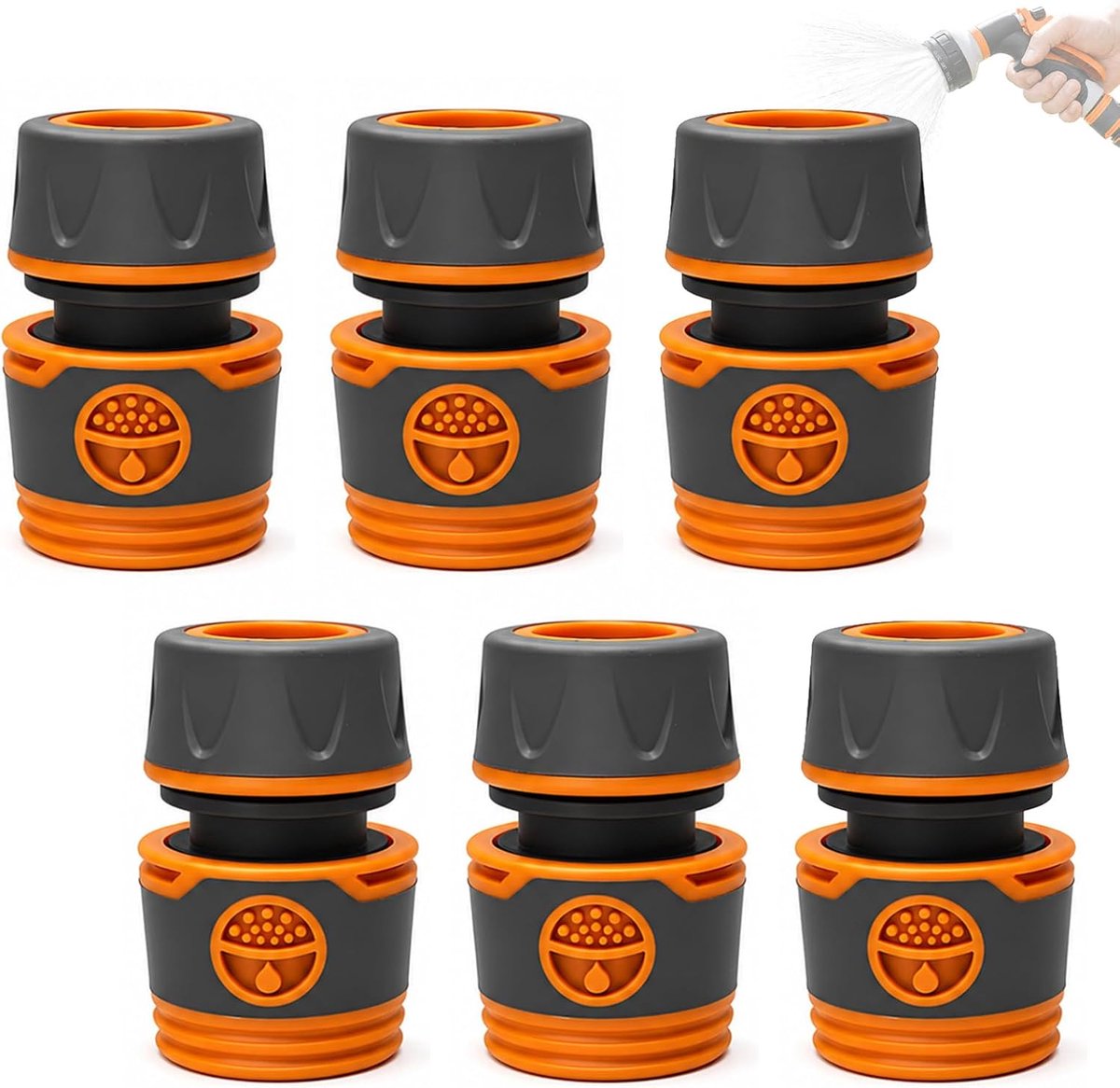 1/2 inch tuinslang snelkoppeling, 6 stuks
