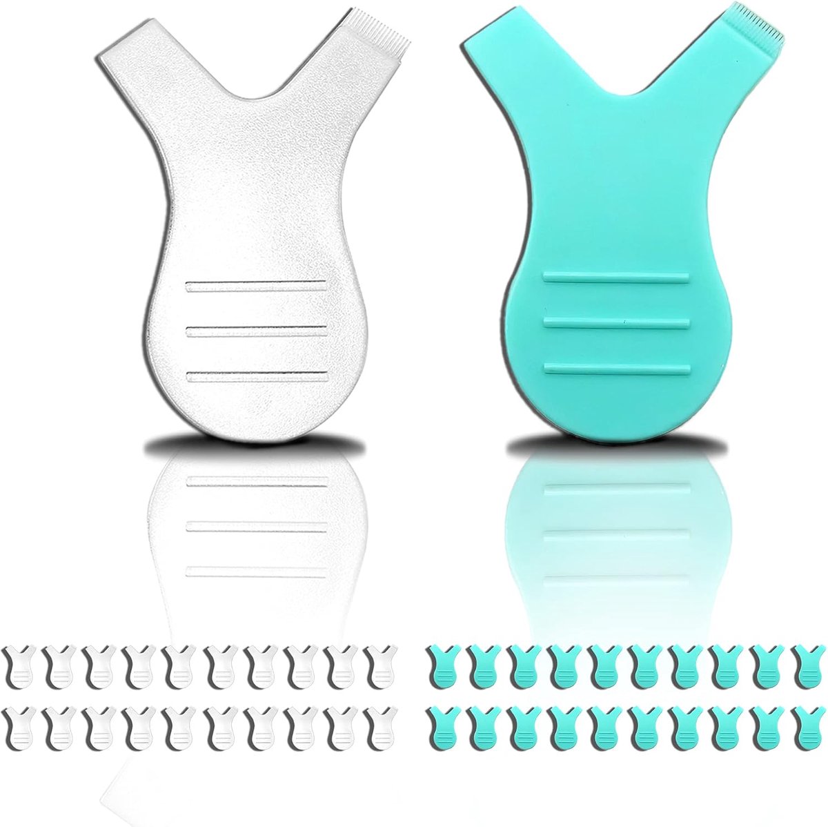40 stuks Y-vormige wimperkwasten van siliconen borstels, verlenging Y-wimperkwast, het beauty-instrument voor krulspelden en wimperverlenging