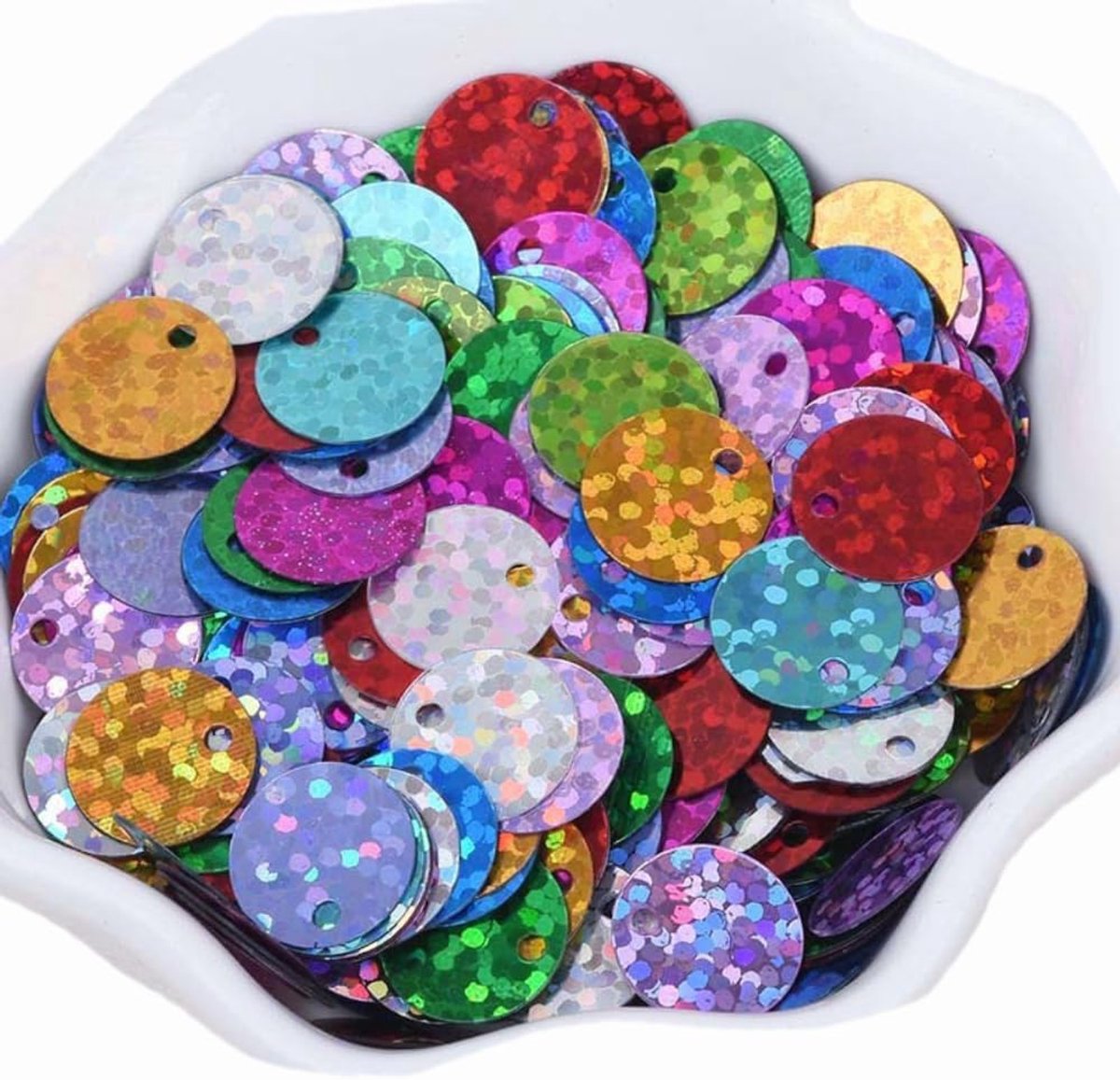 Pailletten ca. 1200 stuks 10 mm ronde pailletten losse pailletten met gat pailletten voor knutselen voor doe-het-zelf naaien handwerk sieraden maken kleding decoratie woondecoratie
