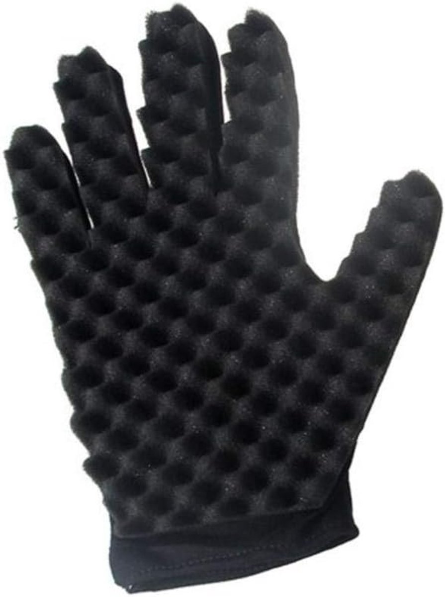 Curly Sponge Handschoenen, Xfaiz Curl Hair Sponge Handschoenen Tutorial voor Kappers Wave Zwarte Twist Borstel Styling Tool Haarborstel Spons Handschoenen (1 stuks)