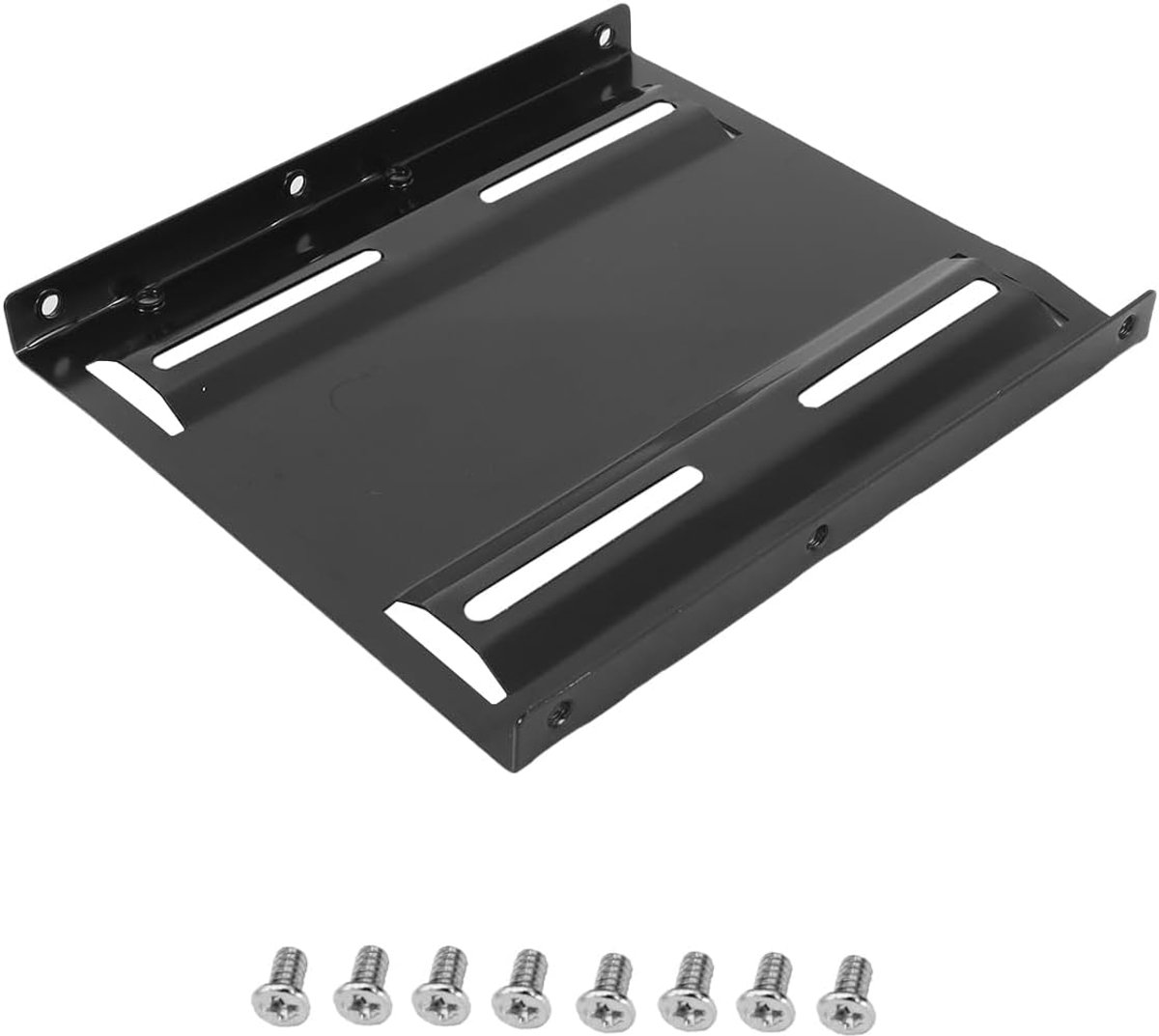Schijfadapter SSD HDD-montageframe 2,5 inch tot 3,5 inch mobiele pc-computerhouderrails montageframe zwart metaal