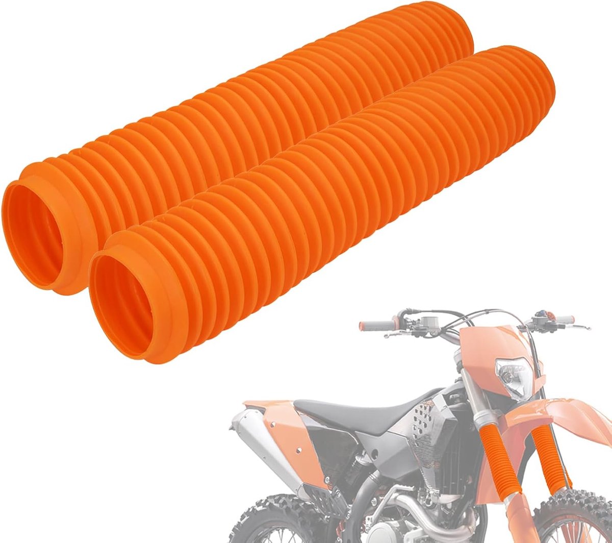Dirt Bike voorvorkbescherming, 155 mm-360 mm, stofbeschermende beenkappen van rubber voor SX EXC CRF YZ KLX KX RM, zwart