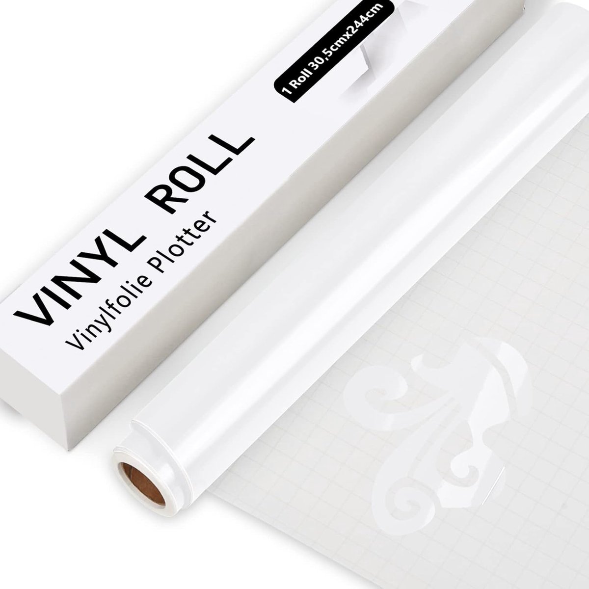 Vinylfolie plotte, wit, 30,5 cm x 244 cm glanzend witte plotterfolie, zelfklevend vinyl, voor Cricut, Silhouette Cameo, de meeste snijmachines