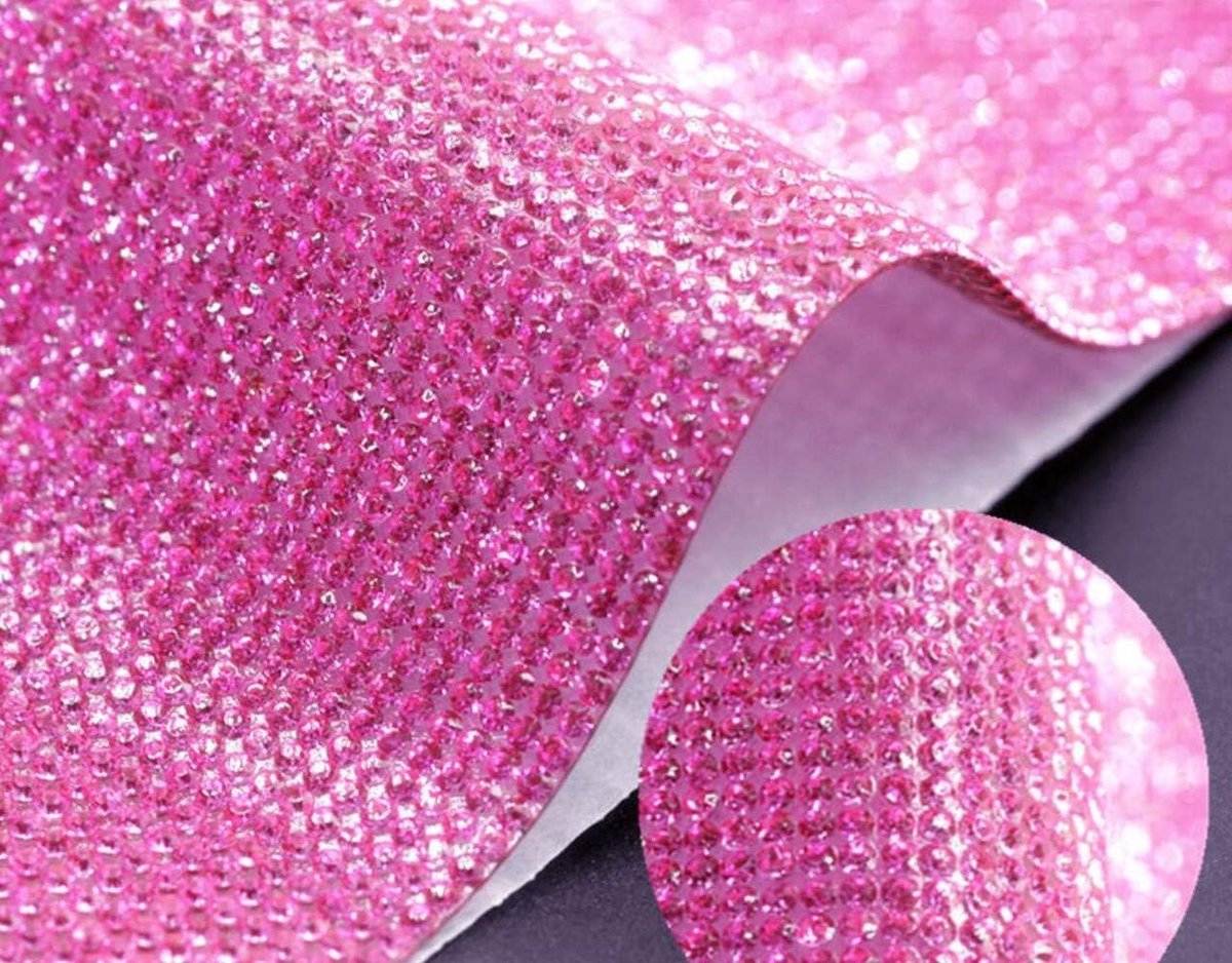 Accessoires Crystal Strass Diamanten Decals DIY Auto interieur Trim Fiting Woondecoratie Bruiloft Versier Behang Vakantiepartij Dagelijkse benodigdheden Montage (Roze, 9.4 "x 7.8")