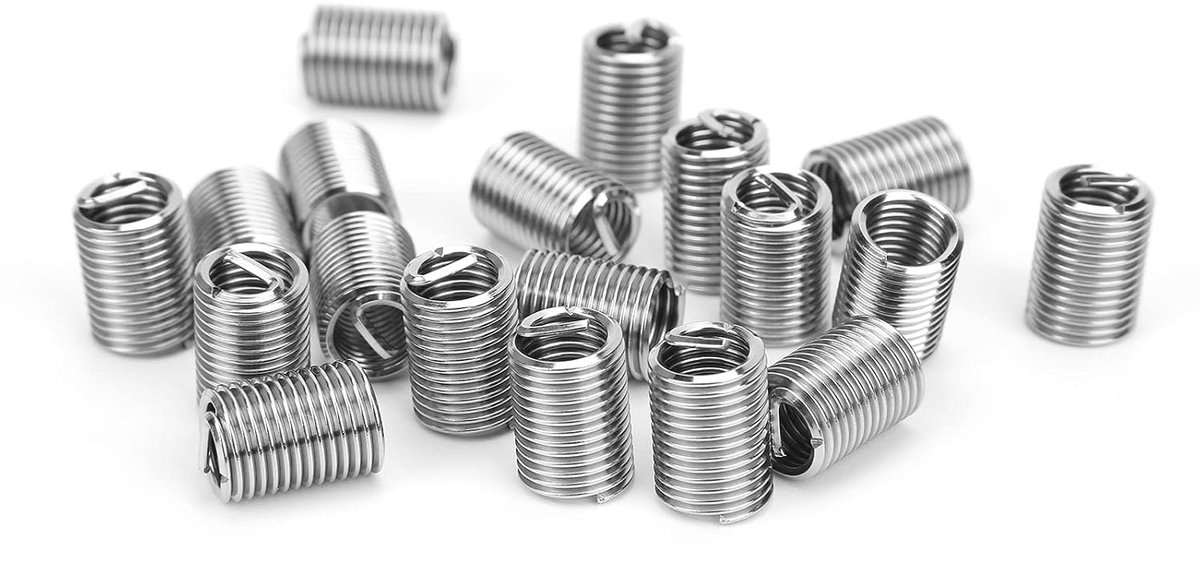 50 stuks stalen draadschroefmof M8 x 1.252.5D draadinzetstukken accessoires draadreparatie-inzetstukken stalen draden beschermhuls schroef voor vervangingen en diverse toepassingen (2.5d)