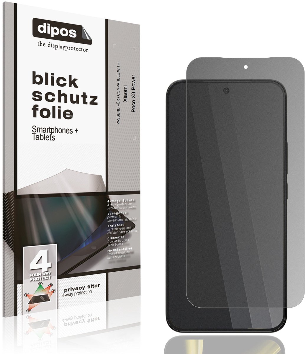 dipos – Matte Privacy Screenprotector geschikt voor Xiaomi Poco X8 Power | Anti-Spy Beschermfolie
