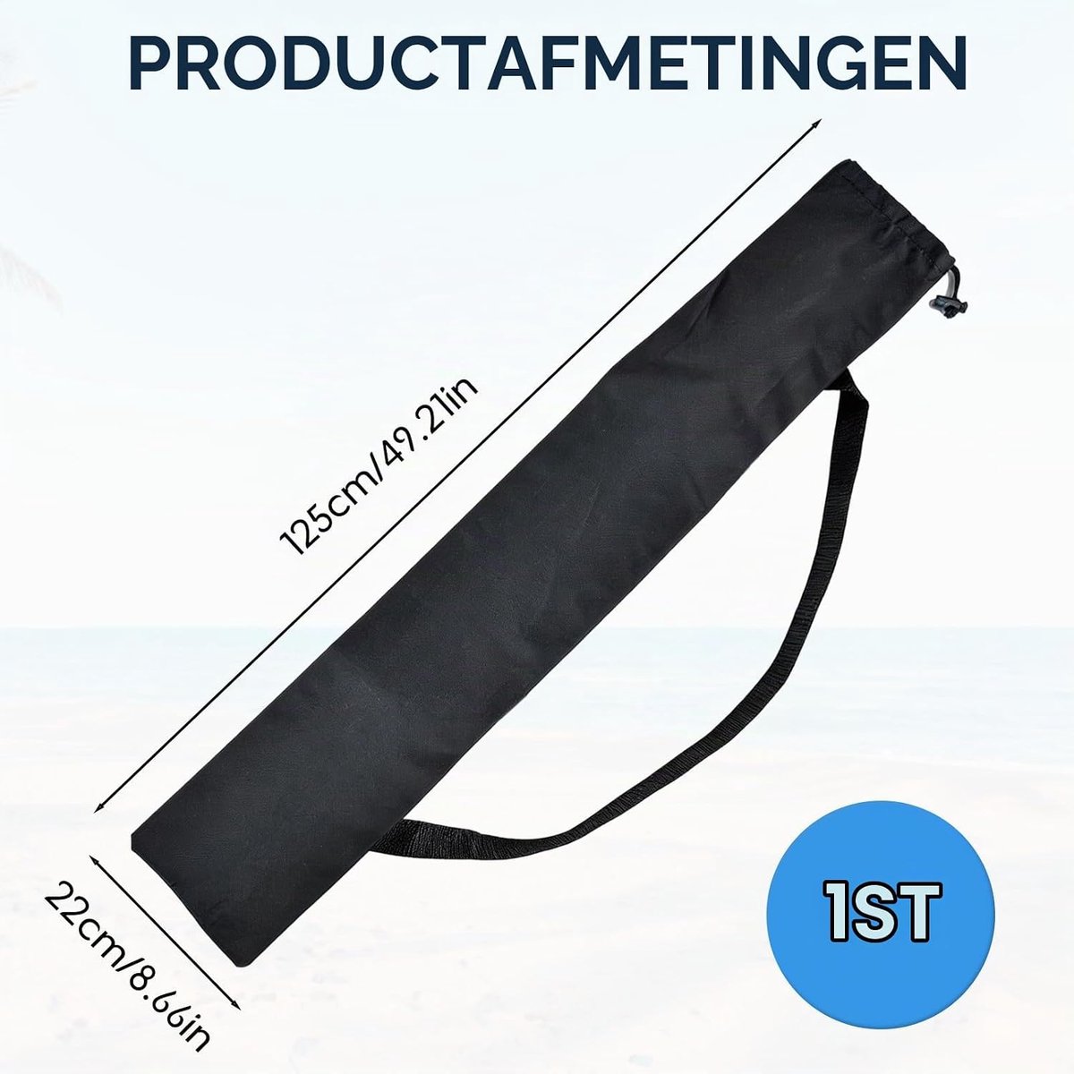 Beschermhoes voor strand met robuuste handgreep (125 x 22 cm)