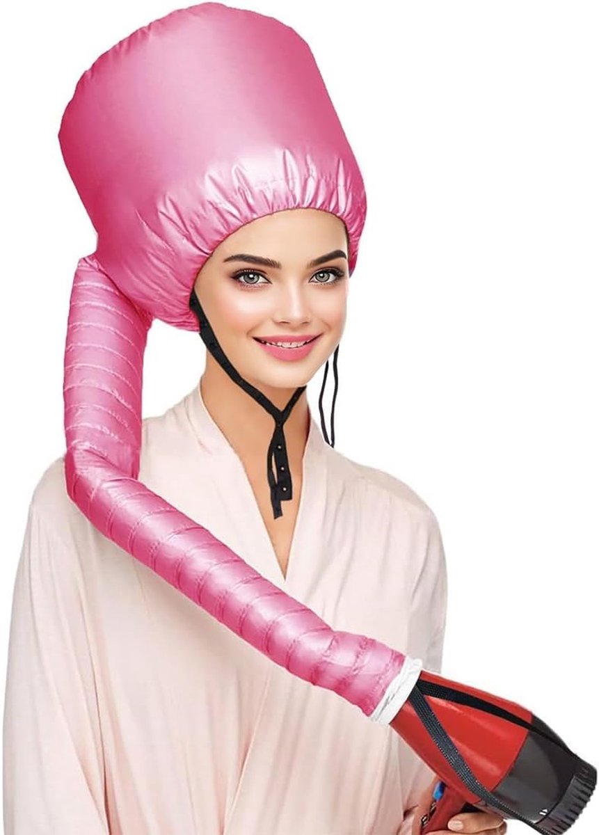 Haardrogerhelm met elastiek voor het aansluiten van de haardroger, verwarmde helm voor diepe haarverzorging, voor het drogen van krullend haar