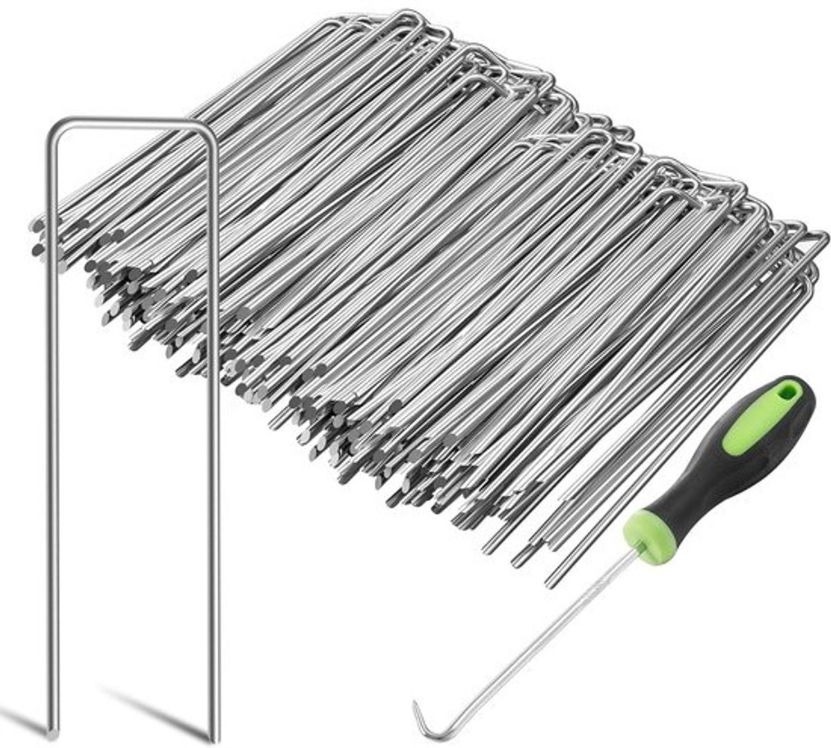 Zware Tuinnagels Ø 3 mm - Verzinkte Stalen Klemmen voor Onkruidvlies, Netten en Buizen (15 cm, 400 Stuks)