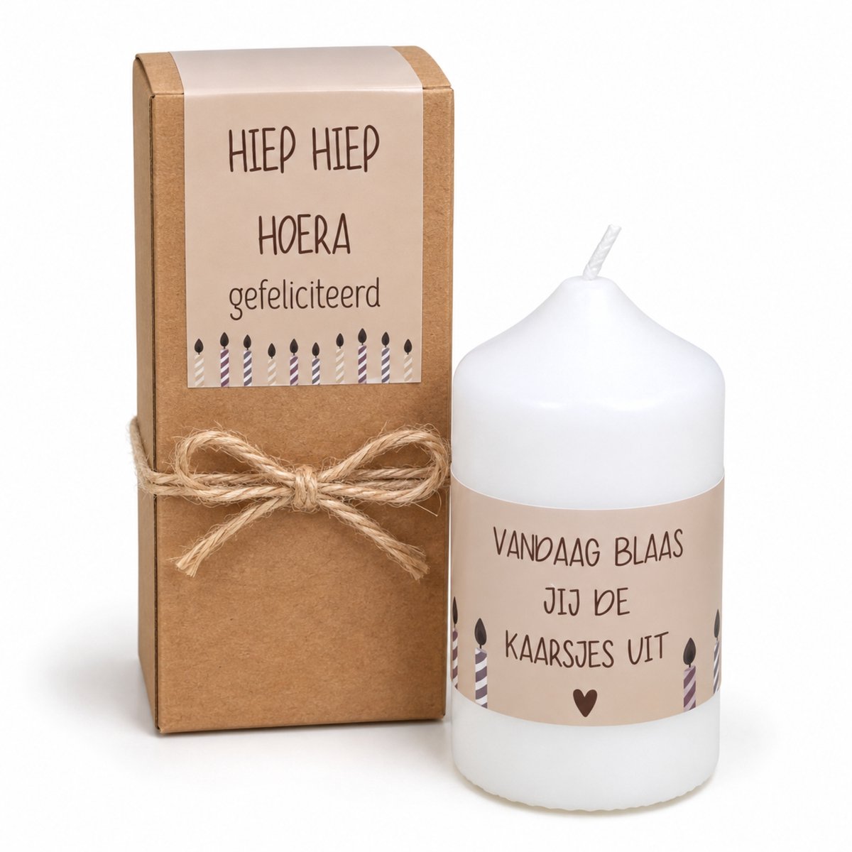 Memories Are Timeless Verjaardag Kaars Cadeau - Vandaag Blaas Jij de Kaarsjes Uit - Klein Verjaardagscadeau - Naturel