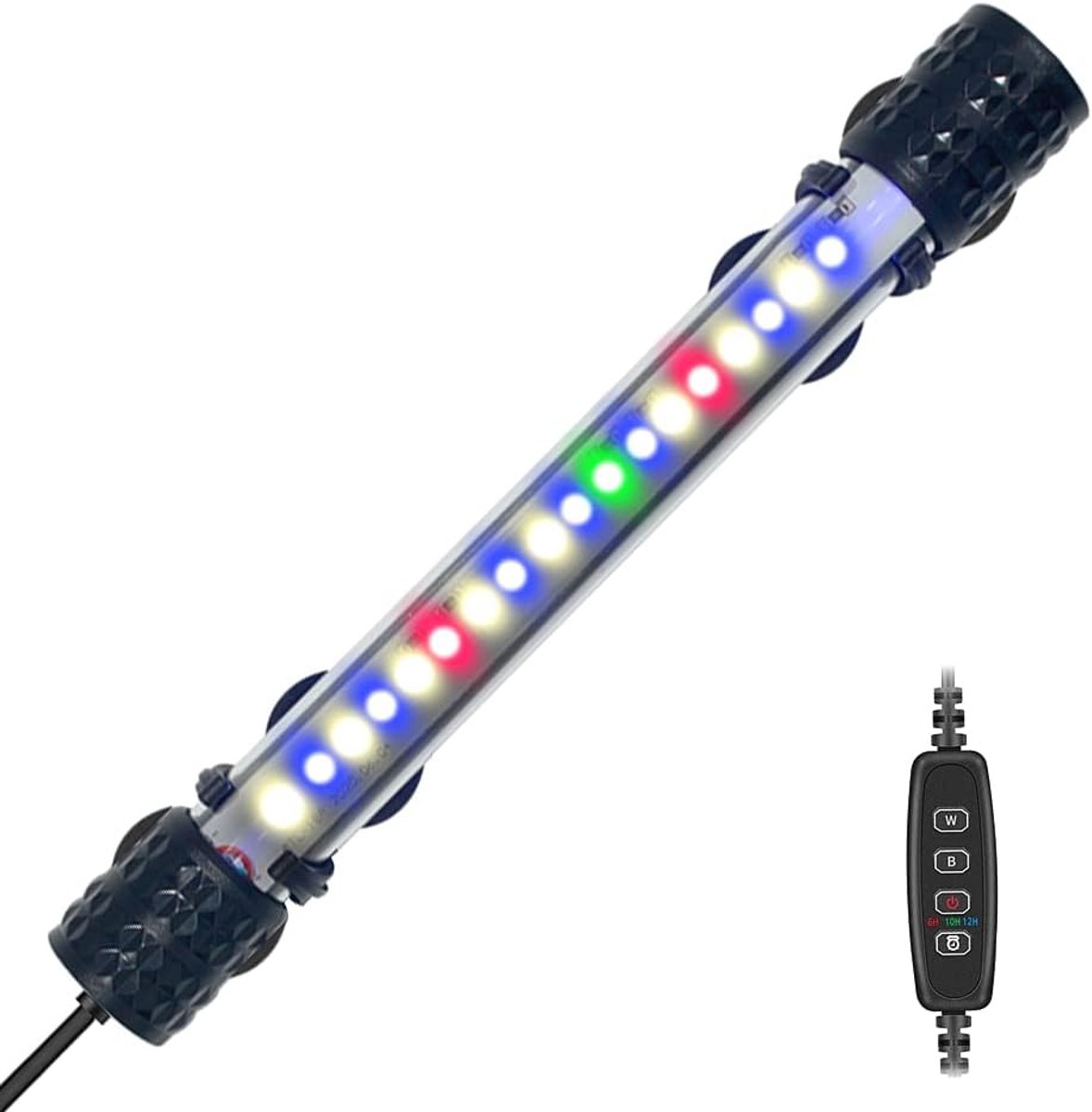 SnelShoppen - LED Aquarium Verlichting met Timer, Dimbare Functie, 3 Lichtmodi, 10 Helderheidsniveaus, 18 LED's, 18cm (3W) voor Aquaria en Decoratie