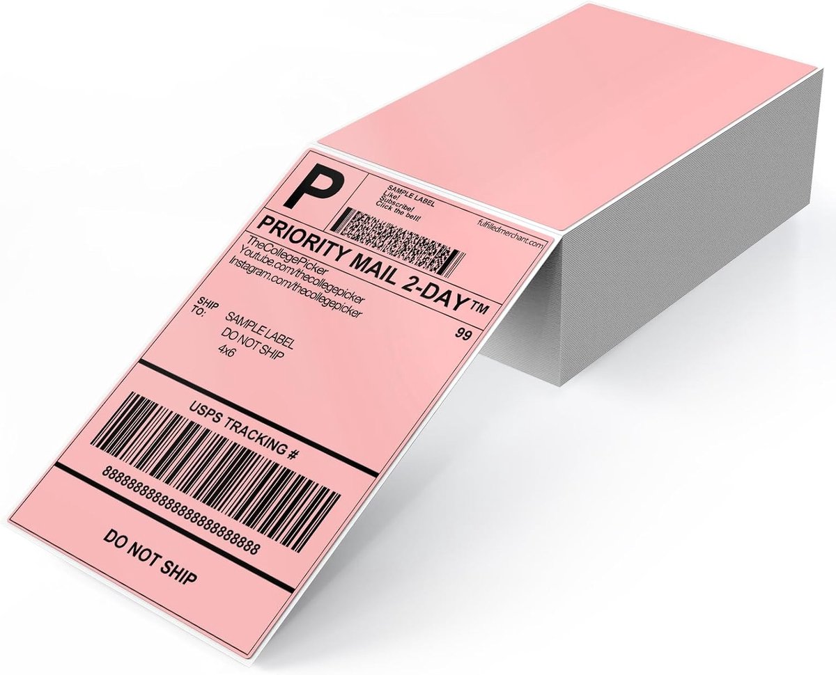 Verzendlabels 10,2x15,2cm - Vinyl zelfklevende thermo stickers - Waterdicht en perforated - Ideaal voor verzending - ShopVlot